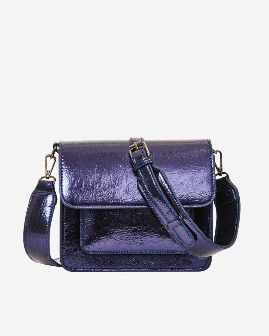 Crossbody Bags HVISK | Cayman Pocket Metallic Structure - Sheeny Navy ...